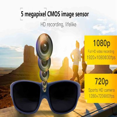 Πλήρη τηλεοπτικά γυαλιά ηλίου HD 1080P Bluetooth με τον πολωμένο UV φακό ασφάλειας προστασίας