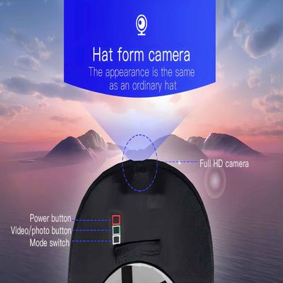 Κρυμμένο καπέλο καμερών FHD 1080P για τον υπαίθριο αθλητισμό που αναρριχείται στο τρέξιμο πεζοπορίας