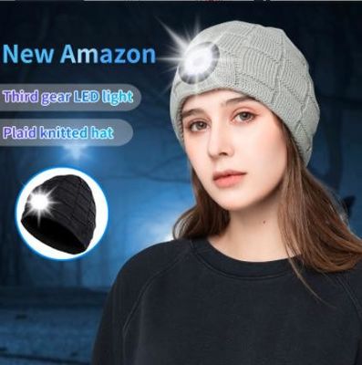 Βιντεοκάμερα καπέλων Beanie Bluetooth με το φως, ασύρματα ακουστικά προβολέων ΚΑΠ επανακαταλογηστέων 4 οδηγήσεων USB για να κάνει σκι, τρέξιμο