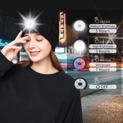 Βιντεοκάμερα καπέλων Beanie Bluetooth με το φως, ασύρματα ακουστικά προβολέων ΚΑΠ επανακαταλογηστέων 4 οδηγήσεων USB για να κάνει σκι, τρέξιμο