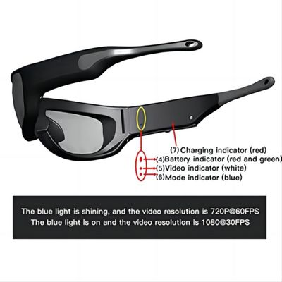 14cm X 5cm X 4cm πολωμένος πλαστικός φακός Eyewear δράσης τηλεοπτικός