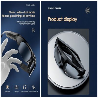 Πλήρης κάμερα δράσης γυαλιών ηλίου HD 1080P Bluetooth τηλεοπτική με τον πολωμένο φακό ασφάλειας