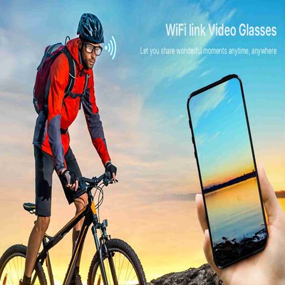 Πλήρη τηλεοπτικά γυαλιά WiFi γυαλιών 1080P φορετά έξυπνα για τον υπαίθριο αθλητισμό οδοιπορίας