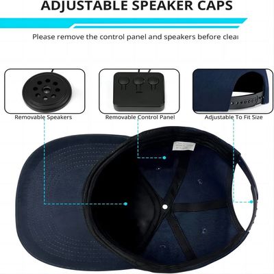 Καπέλο Bluetooth με τη διευθετήσιμη ενσωματωμένη μπαταρία ομιλητών μέχρι χρόνος ψυχαγωγίας μουσικής 24 ωρών για το περπάτημα, να κάνει σκι, που πραγματοποιεί οδοιπορικό Biking
