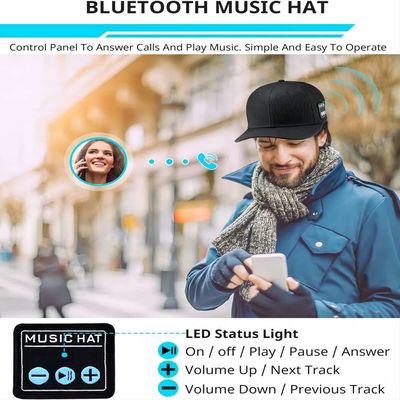 Ασύρματο καπέλο ομιλητών bluetooth, Washable+ διευθετήσιμα με τον ΥΨΗΛΉΣ ΠΙΣΤΌΤΗΤΑΣ ήχο για τον αθλητισμό μπέιζ-μπώλ, τον υπαίθριο αθλητισμό πάγος-πατινάζ κ.λπ.