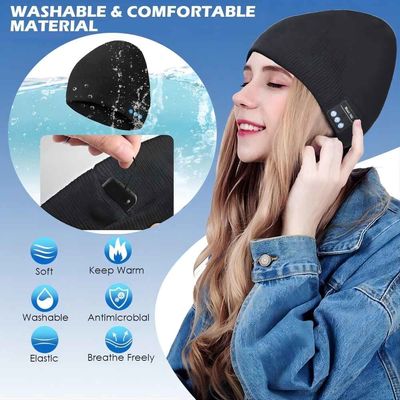 Το Bluetooth Beanie, διπλό δέρας που ευθυγραμμίζεται με Bluetooth 5,1 ασύρματο θερμό πλέκει το καπέλο Beanie Bluetooth
