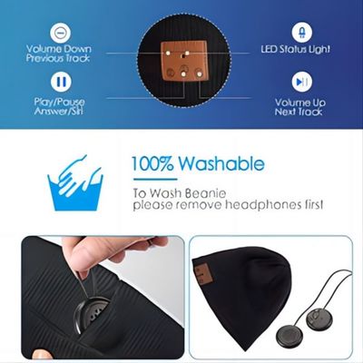 3in1 διευθετήσιμο καπέλο Beanie Bluetooth μουσικής εύκολο στο ζευγάρι με Smartphone