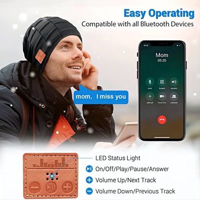 Απολαύστε τη μουσική κρατά το θερμό καπέλο Bluetooth Beanie για το Drive της αναρρίχησης Skinng