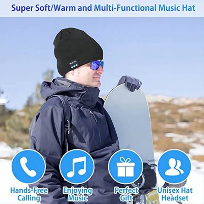 Πατινάζ πεζοπορίας οδήγησης Bluetooth Beanie καπέλων ελεύθερα τηλεφωνήματα χεριών μουσικής παίζοντας