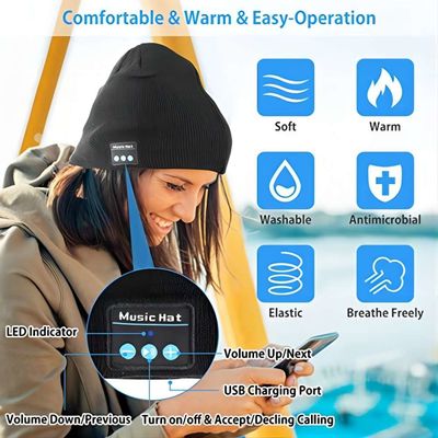 Το καπέλο Bluetooth Beanie Viview, απολαμβάνει music&amp; τη με ελεύθερα χέρια τηλεφωνική ομιλία, εφοδιάζοντας τα δώρα Stuffers για τον αθλητισμό μαραθωνίου, στρατοπέδευση