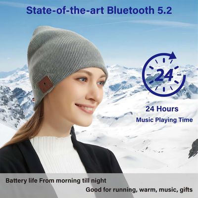 Ασύρματο καπέλο Rechargable 250mah Bluetooth Beanie με τις κλήσεις χρονικών τηλεφώνων μουσικής 16hours