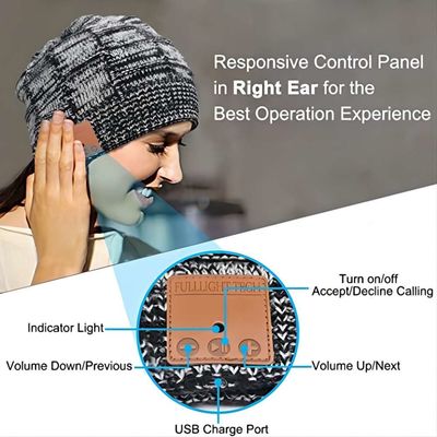 Πλέξτε τη χειμερινή ΚΑΠ ασύρματη έξυπνη Beanie κάσκα χρονικός HD στερεοφωνικός ομιλητής παιχνιδιού 24 ωρών