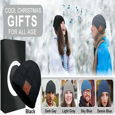 Το ασύρματο καπέλο Beanie Bluetooth πλέκει το καπέλο μουσικής για την ανακύκλωση, αριθμός που κάνει πατινάζ, πεζοπορία