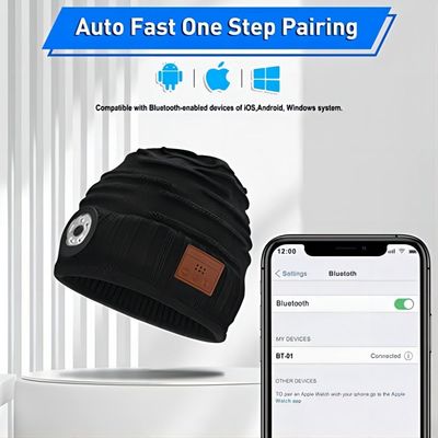 Επανακαταλογηστέο καπέλο Bluetooth Beanie μπαταριών με τον προβολέα των οδηγήσεων για την αναρρίχηση της ανακύκλωσης πεζοπορίας Biking