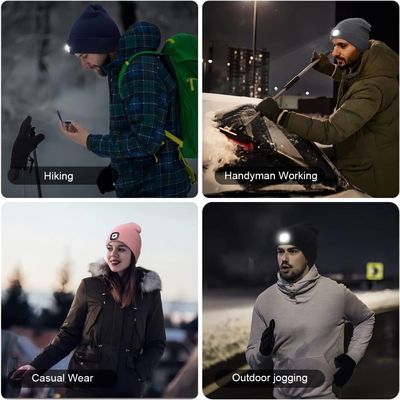 Καπέλο των οδηγήσεων Beanie Bluetooth ελεύθερο τα χέρια σας στο φωτισμό φακών τηλεφωνικών απαντήσεων μουσικής
