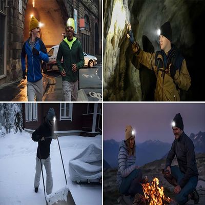 Καπέλο των οδηγήσεων Beanie Bluetooth ελεύθερο τα χέρια σας στο φωτισμό φακών τηλεφωνικών απαντήσεων μουσικής