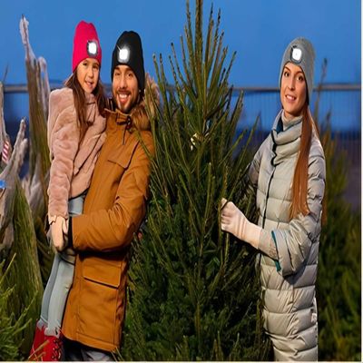 Καπέλο Beanie των αποσπάσιμων οδηγήσεων Bluetooth με το μπροστινό φως για την αλιεία νύχτας