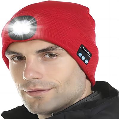 Καπέλο των οδηγήσεων Bluetooth αναπαραγωγής ήχου μουσικής τηλεφωνημάτων με το φως 4 οδηγήσεων για το περπάτημα νύχτας