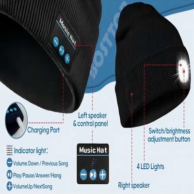 Beanie των για άνδρες και για γυναίκες οδηγήσεων με ελαφρύ USB Rechargable δίνει τον προβολέα ΚΑΠ ελεύθερων 4 οδηγήσεων