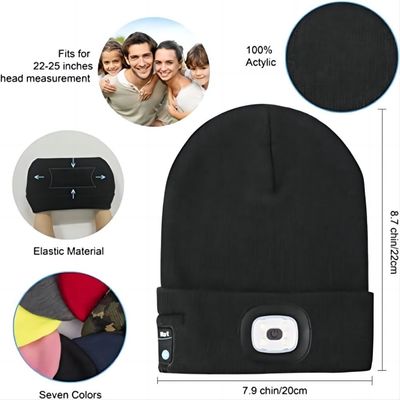 Beanie των για άνδρες και για γυναίκες οδηγήσεων με ελαφρύ USB Rechargable δίνει τον προβολέα ΚΑΠ ελεύθερων 4 οδηγήσεων