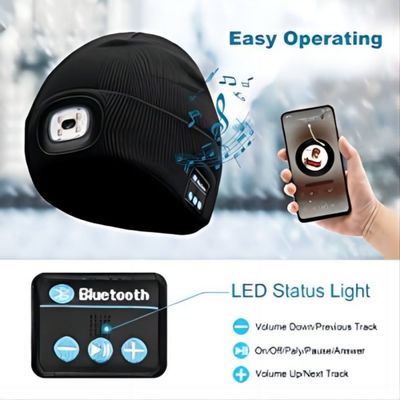 Bluetooth Beanie οδηγήσεων με τον προβολέα, για άνδρες και για γυναίκες USB Rechargable δώρα ανδρών γυναικών προβολέων χεριών δωρεάν για τον μπαμπά αυτός σύζυγος