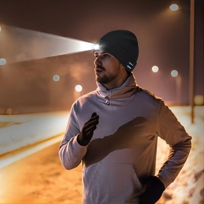 Τηλεοπτικό καπέλο ακουστικών Bluetooth καταγραφής με την καταγραφή βρόχων νυχτερινής όρασης Headflashlight